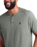 Mens Short Sleeve Henley - Spruce Green