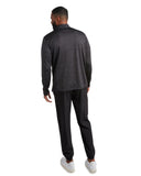 Mens Long Sleeve Honeycomb Quarter Zip - Heather Black