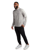 Mens Long Sleeve Honeycomb Quarter Zip - Heather Grey
