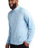 Mens Long Sleeve Honeycomb Quarter Zip - Sky Blue