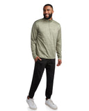 Mens Long Sleeve Honeycomb Quarter Zip - Spruce Green