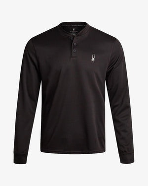 Men's Long Sleeve Thermal Henley - Black
