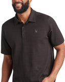 Mens Short Sleeve Tech Pique - Heather Black