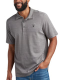 Mens Short Sleeve Tech Pique - Heather Grey