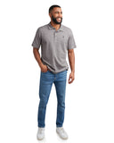 Mens Short Sleeve Tech Pique - Heather Grey