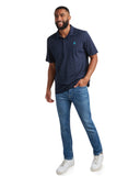 Mens Short Sleeve Tech Pique - Navy