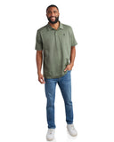 Mens Short Sleeve Tech Pique - Spruce Green