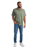 Mens Short Sleeve Tech Pique - Spruce Green