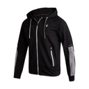 Black hoodie with gray accents on a white background