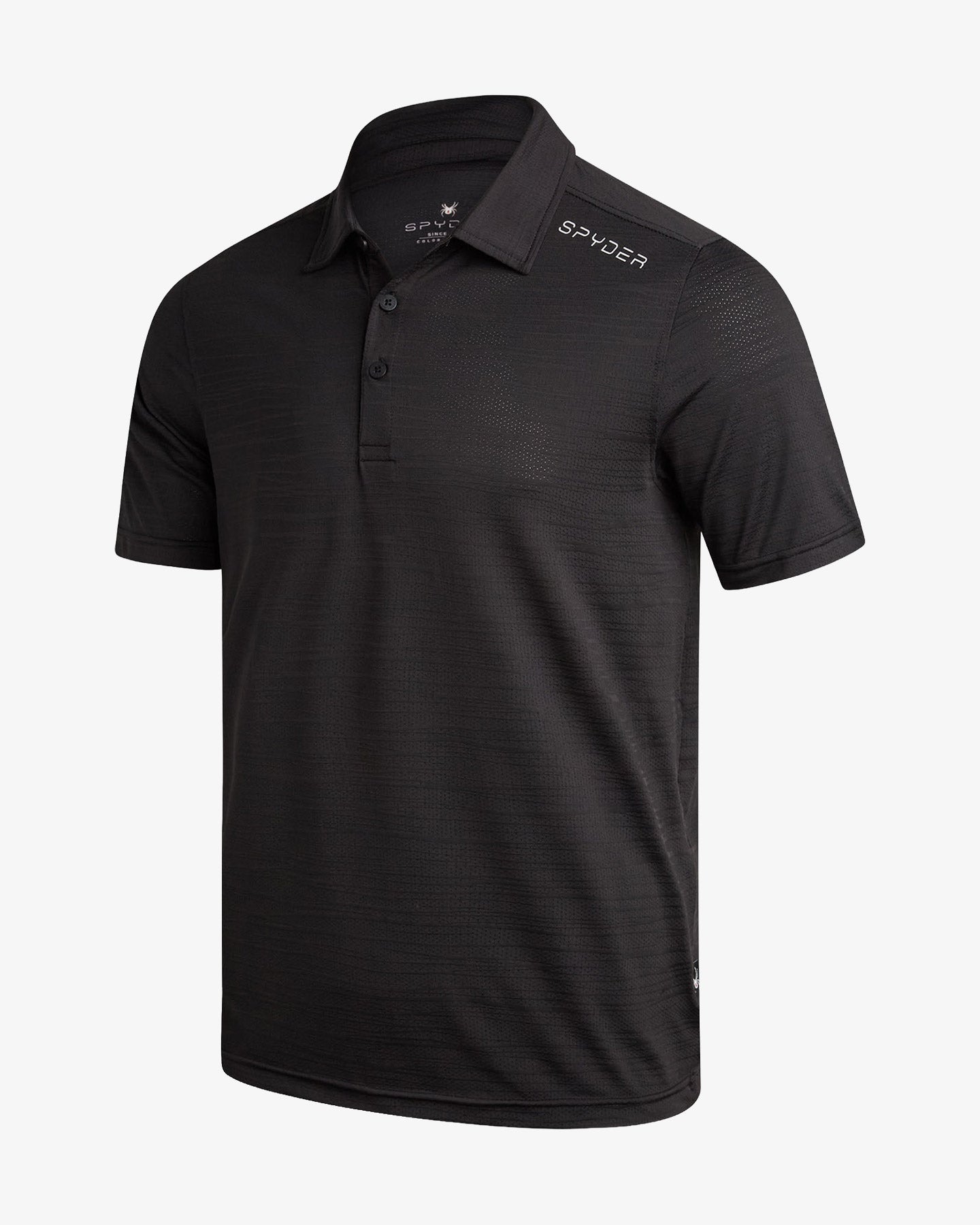 Men's Short Sleeve Jacquard Polo - Black – Spyder