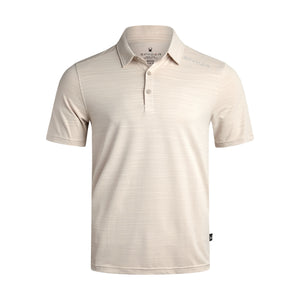Beige polo shirt on a white background