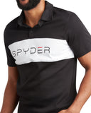 Mens Short Sleeve Interlock Color Block - Black