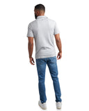 Mens Short Sleeve Interlock Color Block - Heather Grey