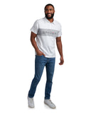 Mens Short Sleeve Interlock Color Block - White