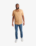 Men's Short Sleeve Mini Stripe Polo - Carmel