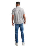 Mens Short Sleeve Mini Stripe - Grey