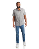 Mens Short Sleeve Mini Stripe - Grey