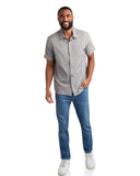 Mens Short Sleeve Mini Stripe - Grey