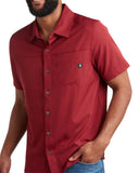 Mens Short Sleeve Mini Stripe - Pomegranate