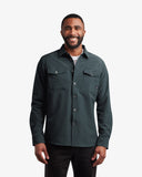 Men's Melange Long Sleeve 2 Pocket Shirt - Black