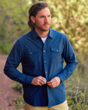 Men's Melange Long Sleeve 2 Pocket Shirt - Estate Blue
