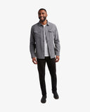 Men's Melange Long Sleeve 2 Pocket  - Grey