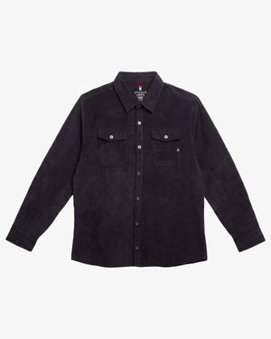 Men's Corduroy Long Sleeve Shirt - Black