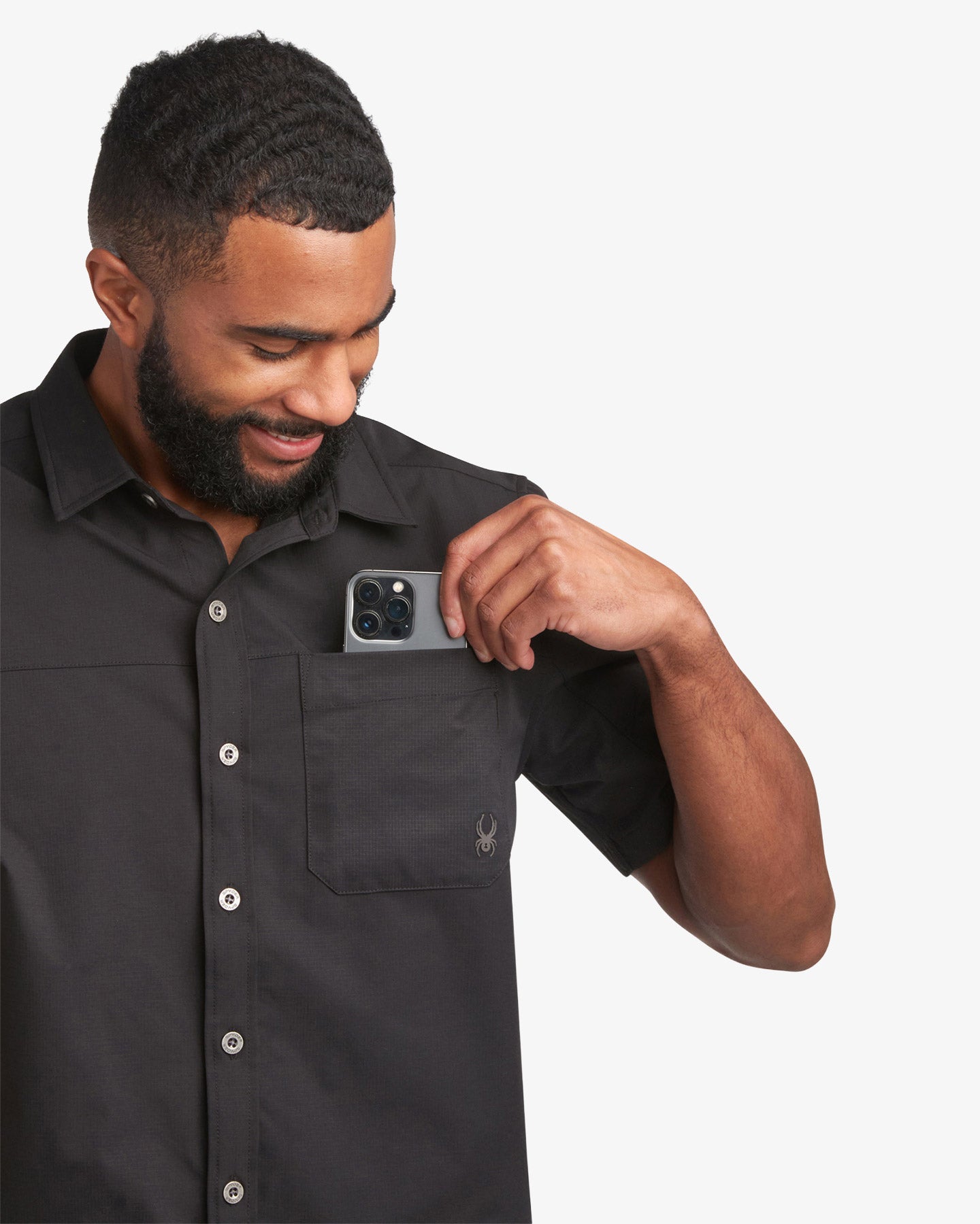 Men's Short Sleeve Ripstop Polo - Black – Spyder