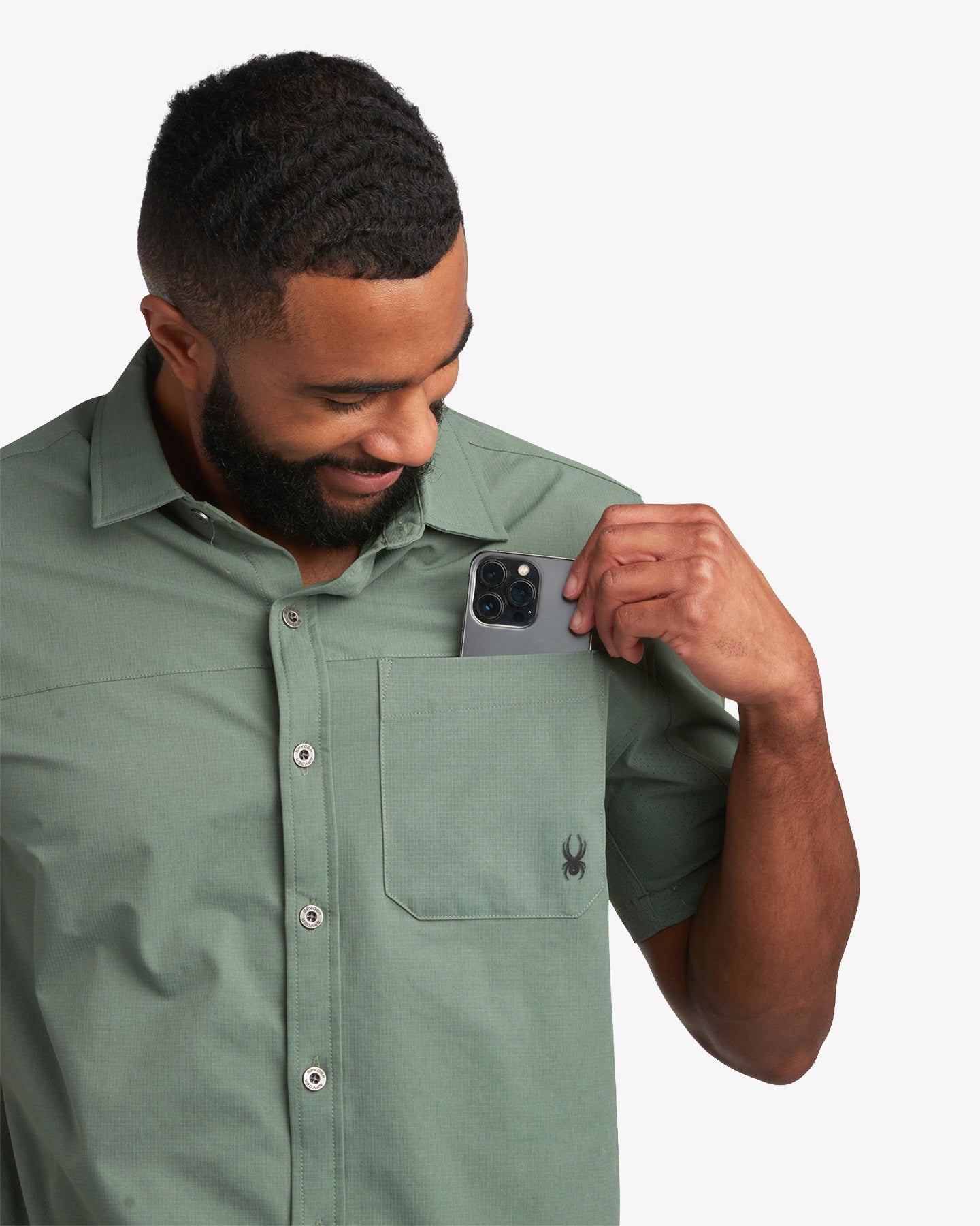 Men's Short Sleeve Ripstop Polo - Spruce Green – Spyder