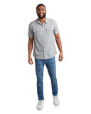 Mens Short Sleeve Check - Grey