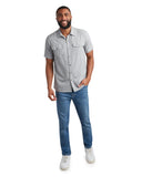 Mens Short Sleeve Check - Grey