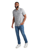 Mens Short Sleeve Check - Grey