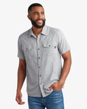 Men's Short Sleeve Check Polo - Grey