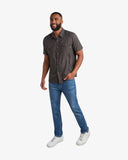 Men's Short Sleeve Mini Check Polo - Heather Black