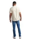 Mens Short Sleeve Mini Check - Khaki