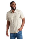 Mens Short Sleeve Mini Check - Khaki