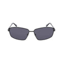 Angular Narrow Rectangle Sunglasses - Graphite