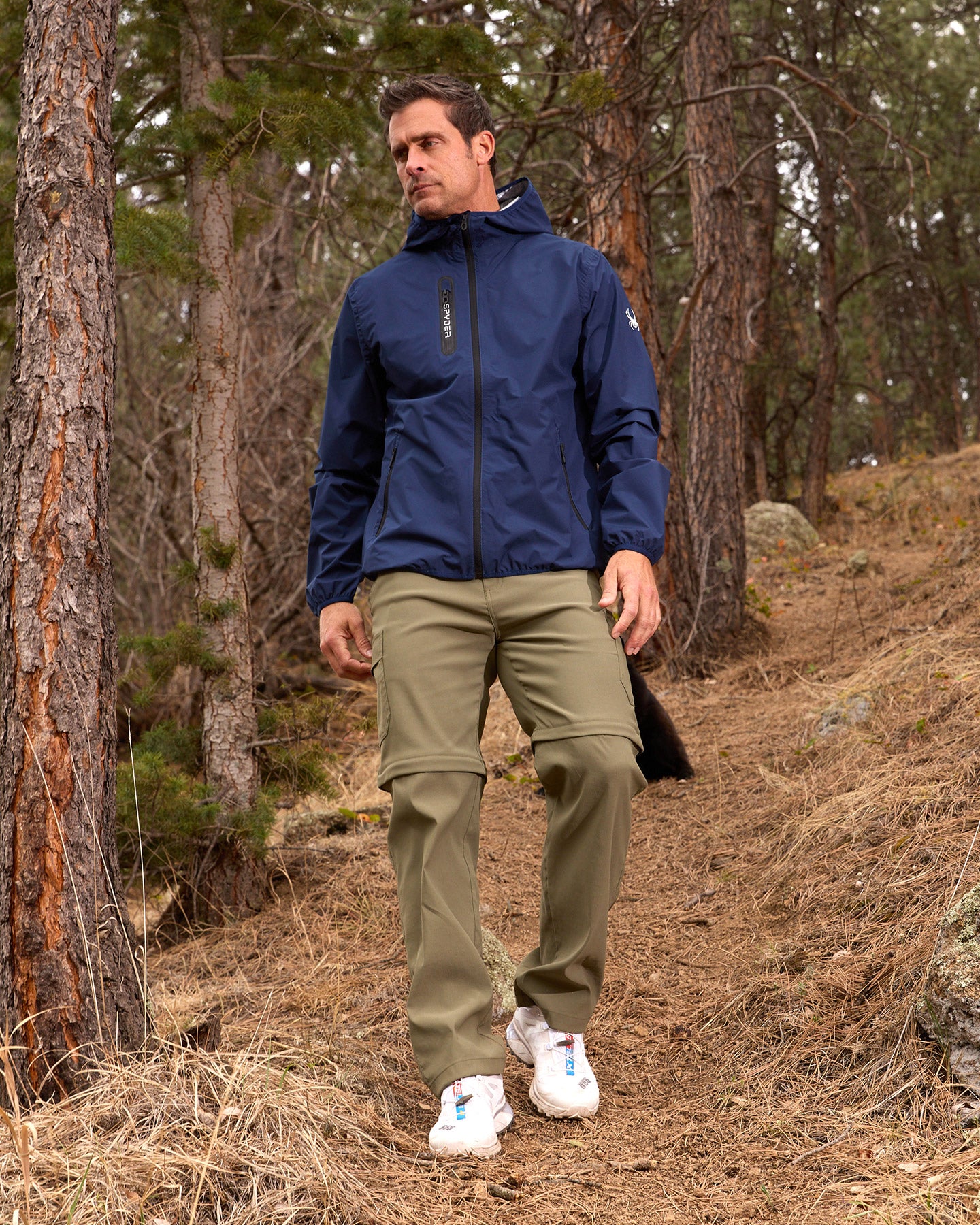 スナイパー　シャローカモフーディドライスペック2 Men's Mountain Mist Rain Jacket - Dark Navy – Spyder