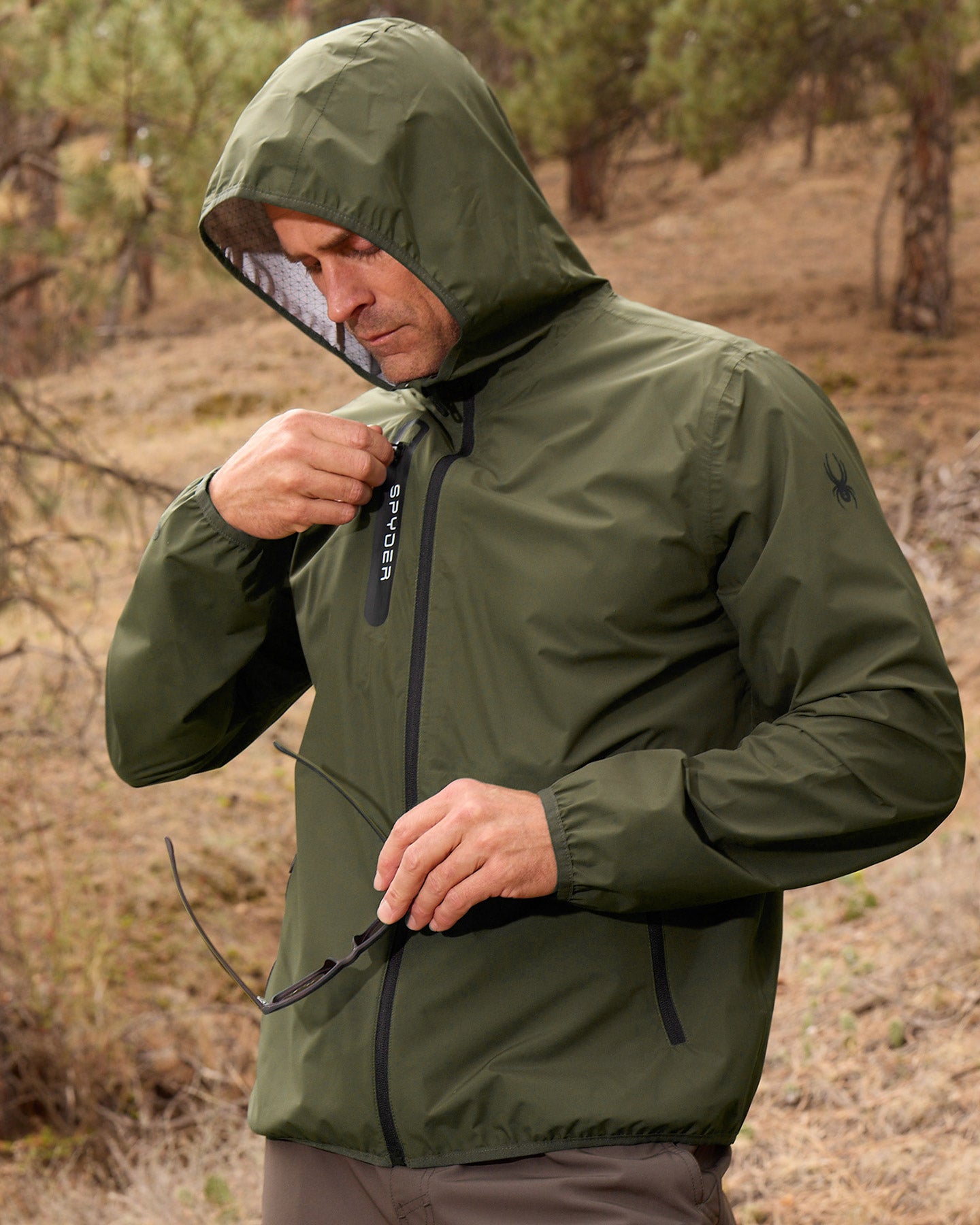 Men's Mountain Mist Rain Jacket - Olive – Spyder