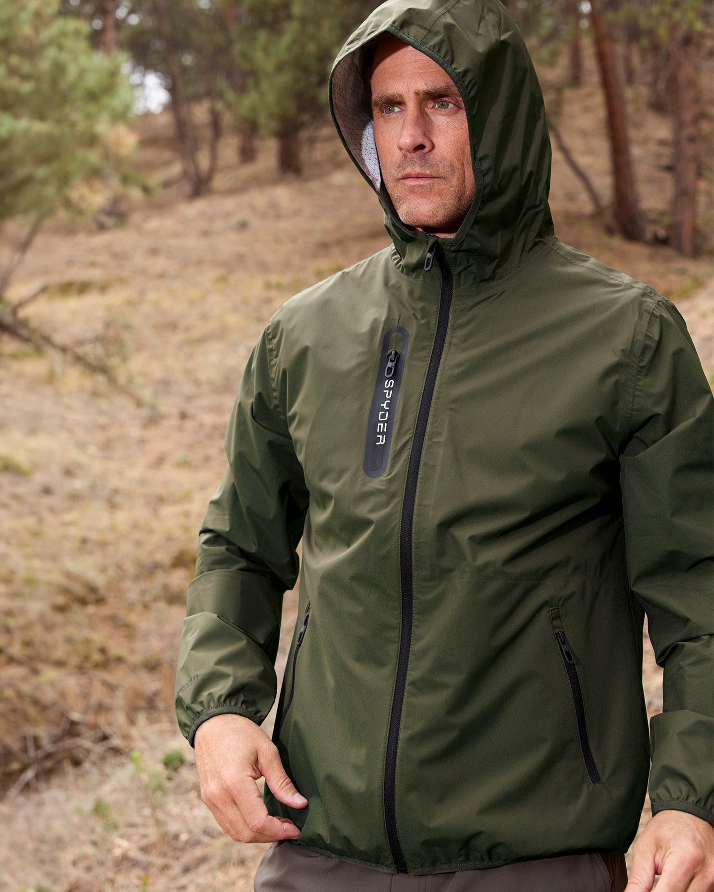 Men's Mountain Mist Rain Jacket - Olive – Spyder