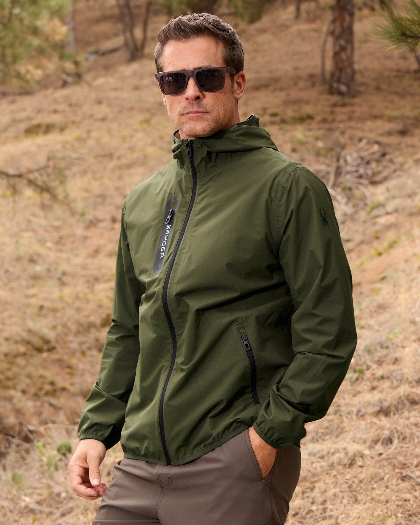 Men's Mountain Mist Rain Jacket - Olive – Spyder