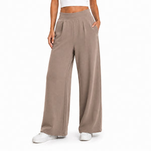 Women's Corduroy Fleece Wide-Leg Pant - Driftwood