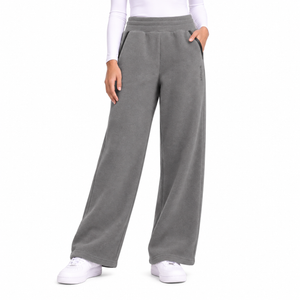 Women's Fleece Wide-Leg Pant - Grey Heather