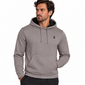 Men's Pullover Sherpa Hoodie - Steel Grey