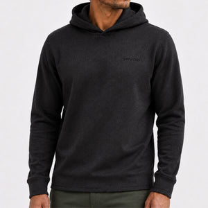 Men's Corduroy Fleece Long-Sleeve Hoodie - Black