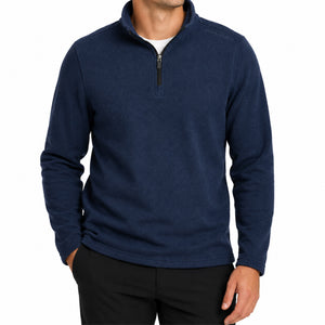 Men's Corduroy Fleece Quarter-Zip - Dark Navy