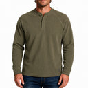 Men's Corduroy Fleece Long-Sleeve Henley - Military