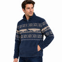 Men's Print Sherpa Quarter-Zip - Dark Navy