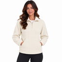 Women's Chenille Fleece Quarter-Zip - Cream