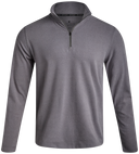 Mens Brushed Vertical Stripe Quarter Zip - Steel Grey